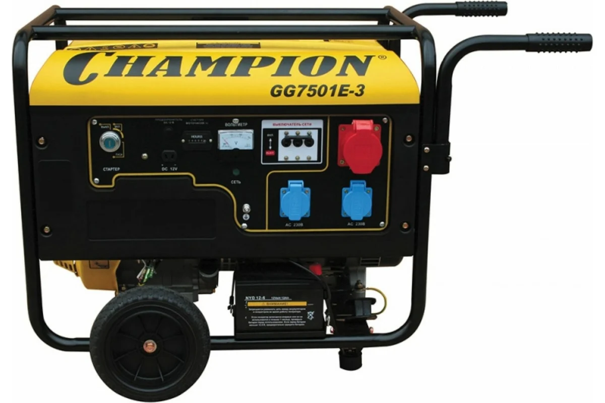 Генератор бензиновый CHAMPION GG7501E-3 (7.5 кВт, 230В)